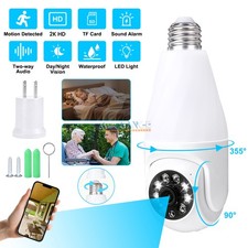 360 2K E27 Light Bulb Security Camera Wi-Fi IR Night Vision Smart Home System