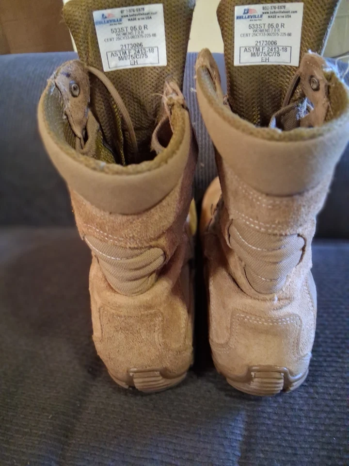 Botas Belleville 533ST para mujer talla 7R marrón puntera de acero tácticas militares EE. UU. Foto 4 de 4