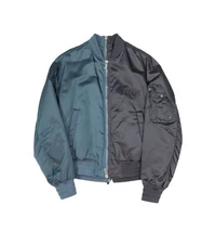 Dior Blue Grey Satin Bomber Jacket 39677 147452574