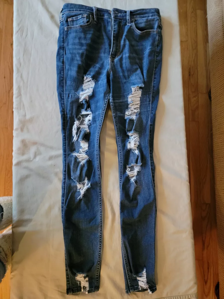 Hollister Women Ultra High Rise Super Skinny Jeans, Distressed, Size 5R,  W27 L30