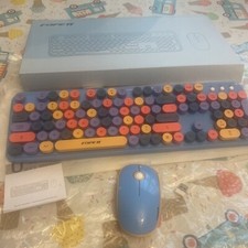 wireless keyboard and mouse combo New In Box: Blue, Pink Orange And Purple Set