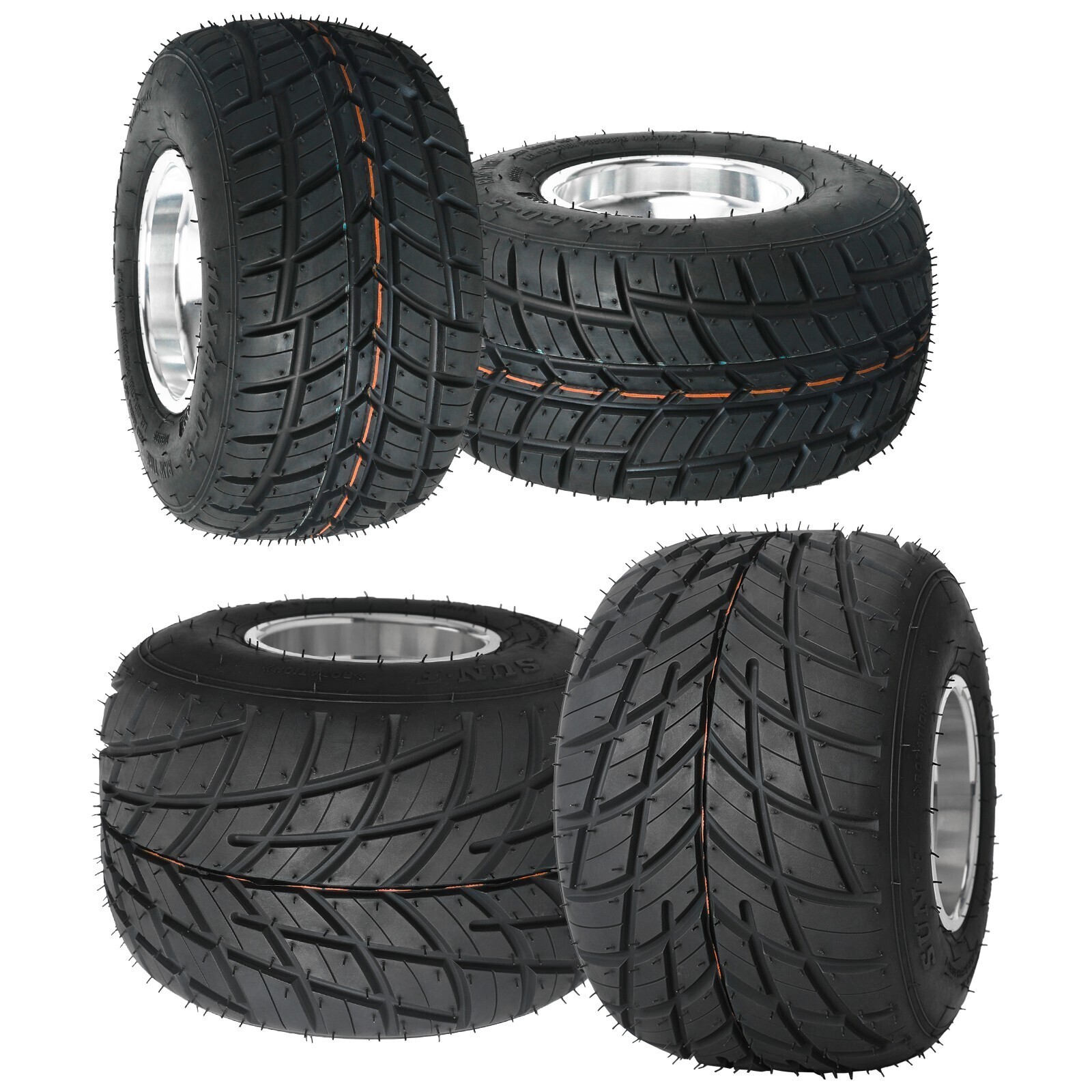 4pack 11x7.10-5 11x7.10x5 Rain Tires Wheels Rim For Racing Go Kart ...