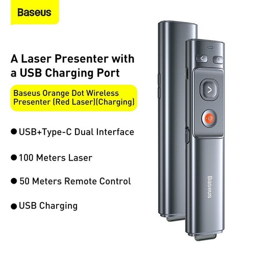 Baseus Wireless USB Powerpoint Presentation PPT Flip Pen Laser Pointer Clicker - Picture 2 of 13