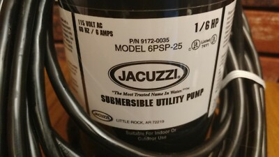 Jacuzzi 6PSP-25 Submersible Utility Pump 1/6 HP 21 GPM 1260 GPH 6