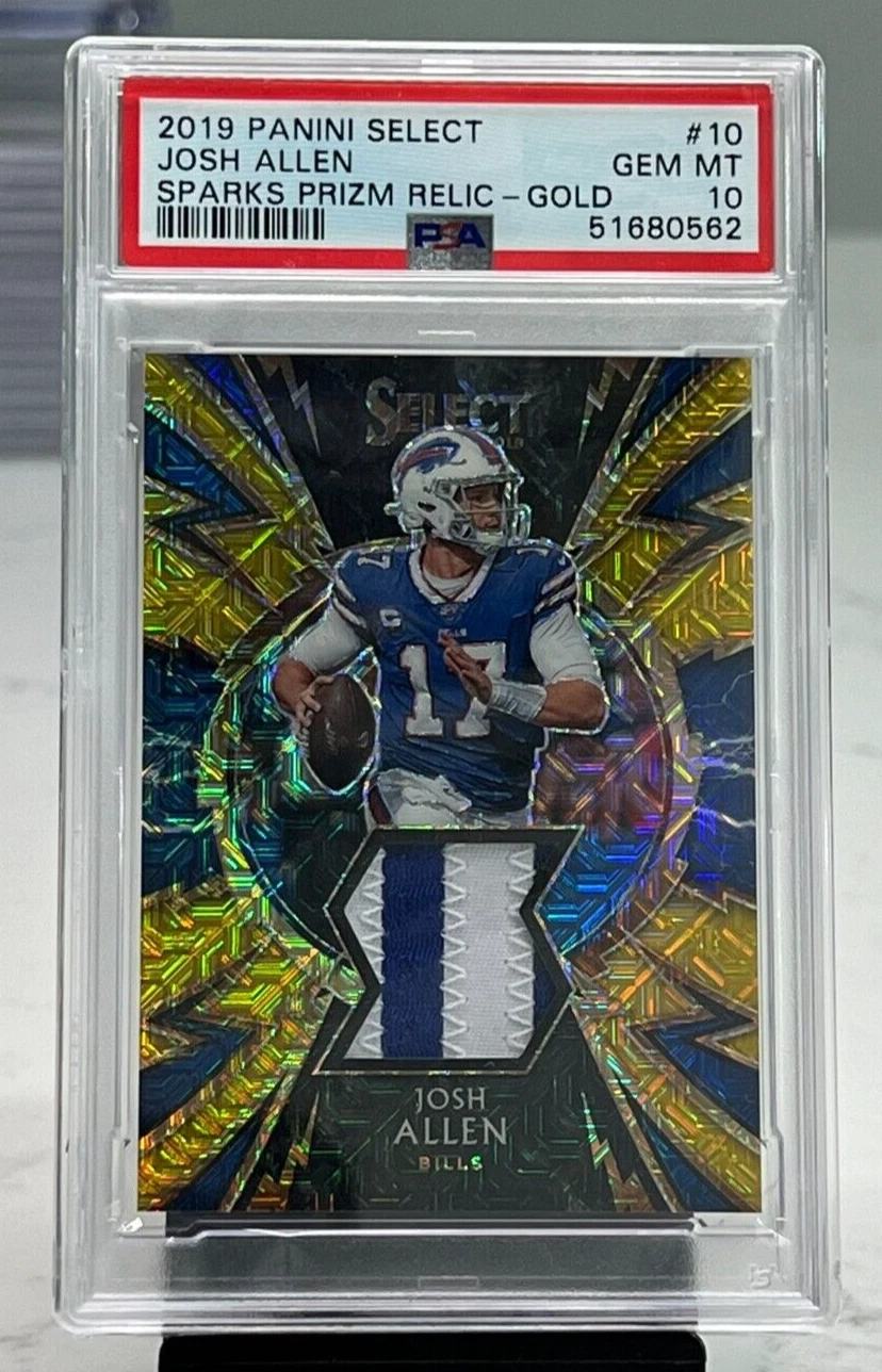 Josh Allen Panini Select Sparks Prizm Relics #10 Gold