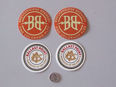 4 shipped  Breckenridge Brewery Colorado Ballast Point Beer Tap Stickers Decals 