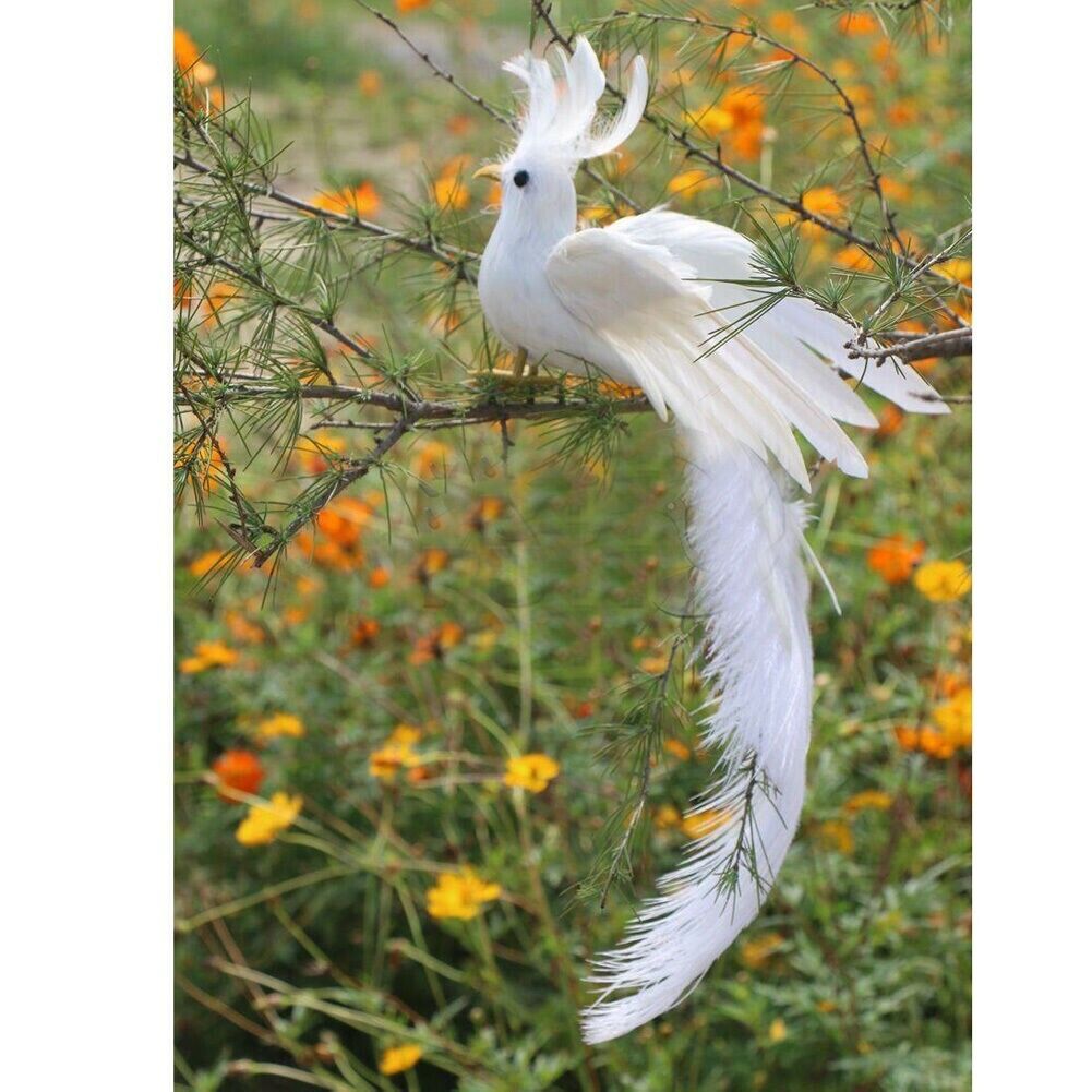 Fake Artificial Long Tail Bird Phoenix Realistic Home Garden Decor ...