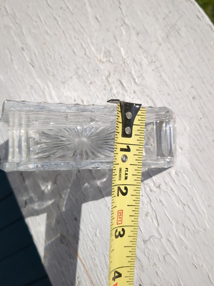 Vintage Crystal Pressed Pinwheel Etched Glass Napkin Holder Letter