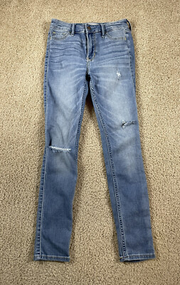 Hollister Blue Jeans Women's 00S Size 25x28 High Rise Super
