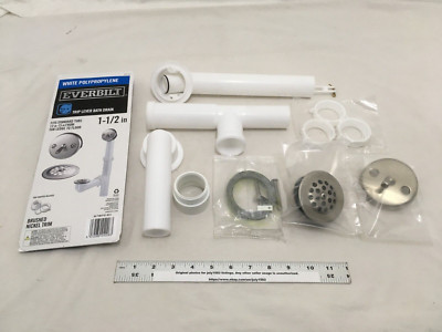 Everbilt Trip Lever Bath Drain 1-1/2'' Polypropylene Brushed Nickel 213 110 (ob)