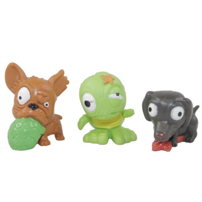 Pet Shop Ugglys Lot of (3) Figures 2-Dogs and 1-Turtle Made by Moose