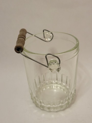 Vintage Fidenza Vetraria Stampi Francolini Glass Ice Bucket Pail Handle Italy - Picture 4 of 10