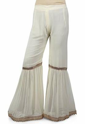 Party Wear White Georgette Sharara 