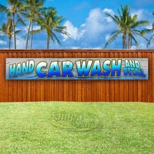 HAND CAR WASH  DETAIL Advertising Vinyl Banner Flag Sign LARGE HUGE XXL SIZES