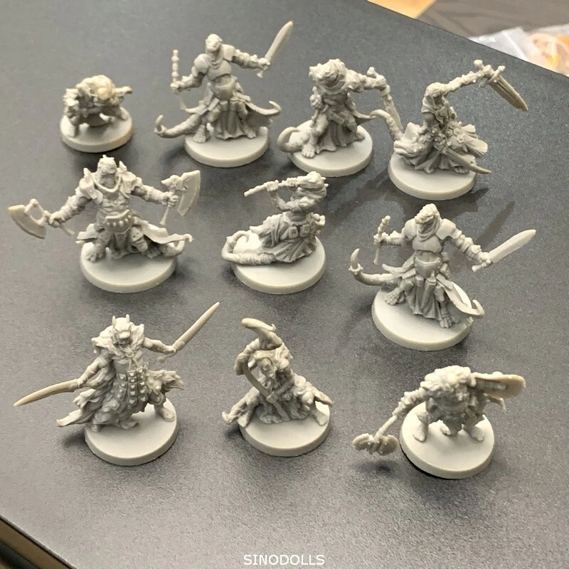 Random 6x Ratling Warriors Massive Darkness Miniature Wererat DND Unpainted Toys - Image 3 of 3