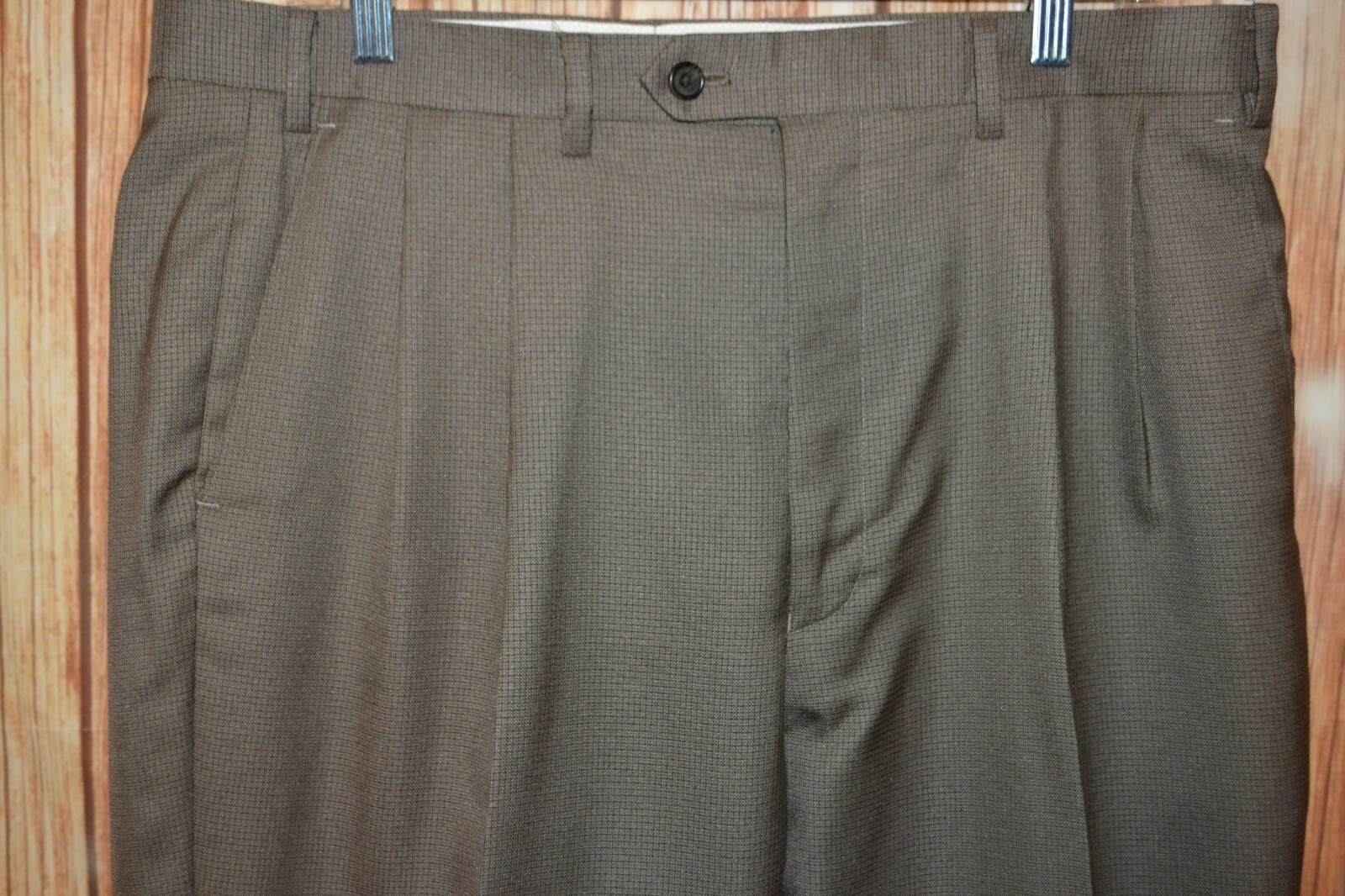 Ralph Ralph Lauren Men Light Brown Black Checked Dress Pants Size 36x32 thumbnail 9