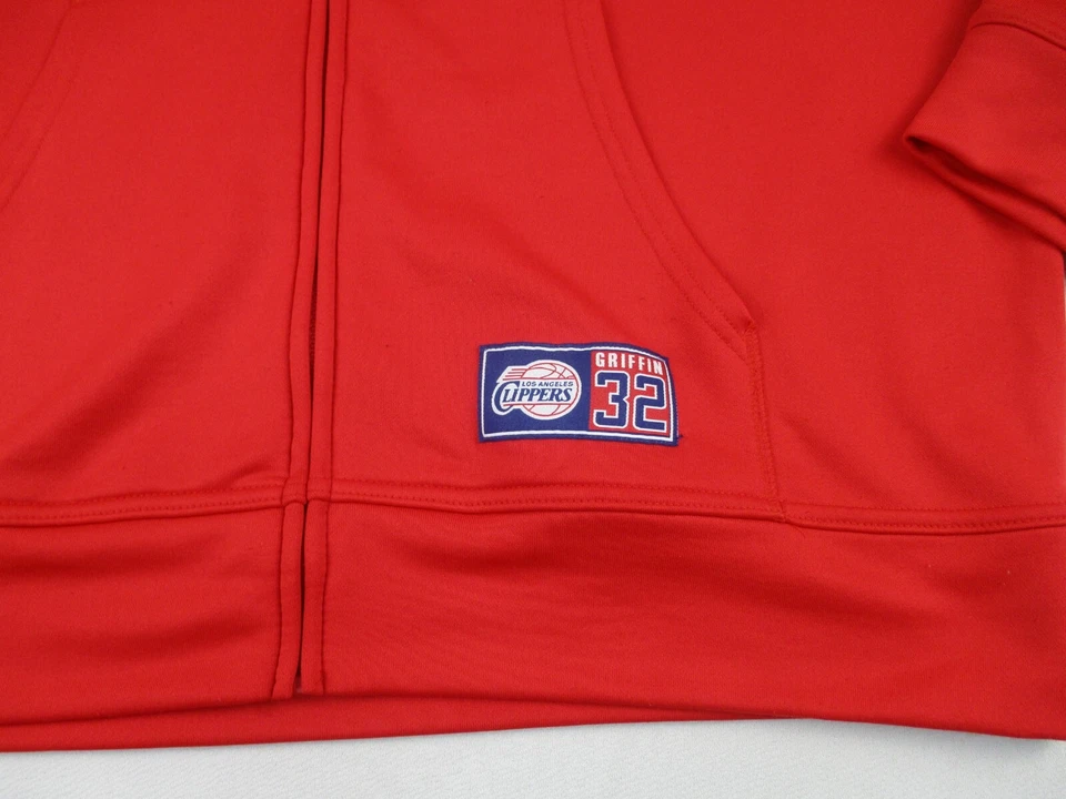 Majestic Los Angeles Clippers Jacket Mens 2XL Red Zip Up Blake Griffin - Image 3 of 4