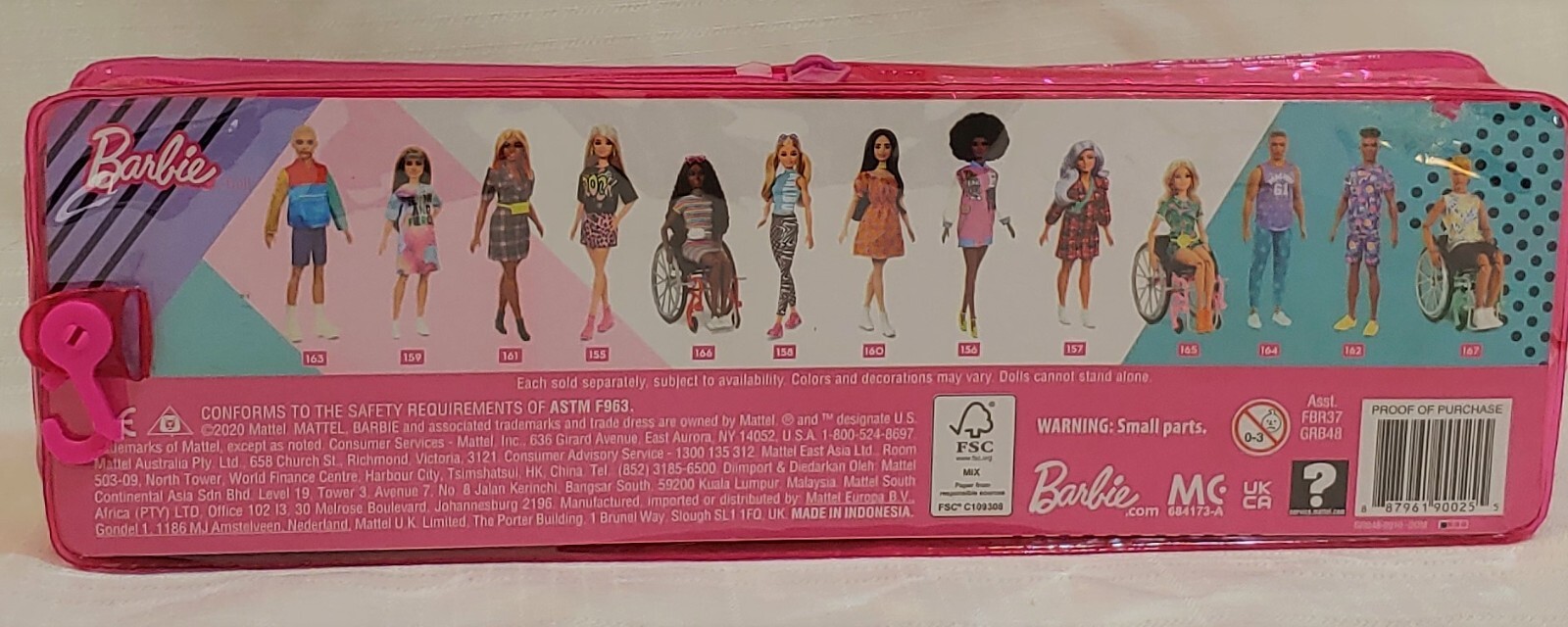 Barbie Doll Fashionista #156 In Letterman Jacket 11 Inches Tall