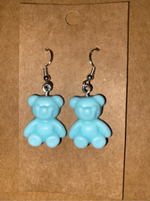 Blue Teddy Bear Earrings