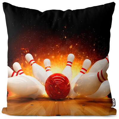 VOID Kissenbezug Bowling Strike Bowlingbahn Sport Freizeitsport Pins Kugel