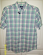 George CLASSIC FIT Button Collar STRETCH Shirt Men's Medium Plaid CHEST 44" NWOT