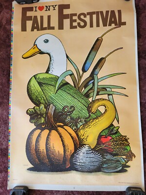 Original Vintage Poster Milton Glaser I Love New York Fall