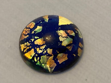 Black Fire Opal Round 18mm Czech Cabochon Glass Jewellery Single piece 