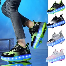 Kids Cool LED Shoes Roller Skate Shoes Fashion Light Wheels Sneakers Girls Boy