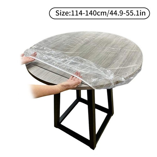 Clear PVC Plastic Round Table Cover Cloth Wipe Clean Party Tablecover Tableware - Picture 4 of 17