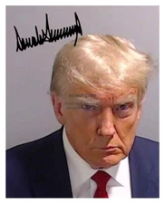 PRESIDENT DONALD TRUMP MUGSHOT FACSIMILE AUTOGRAPH 8X10 PHOTO REPRINT