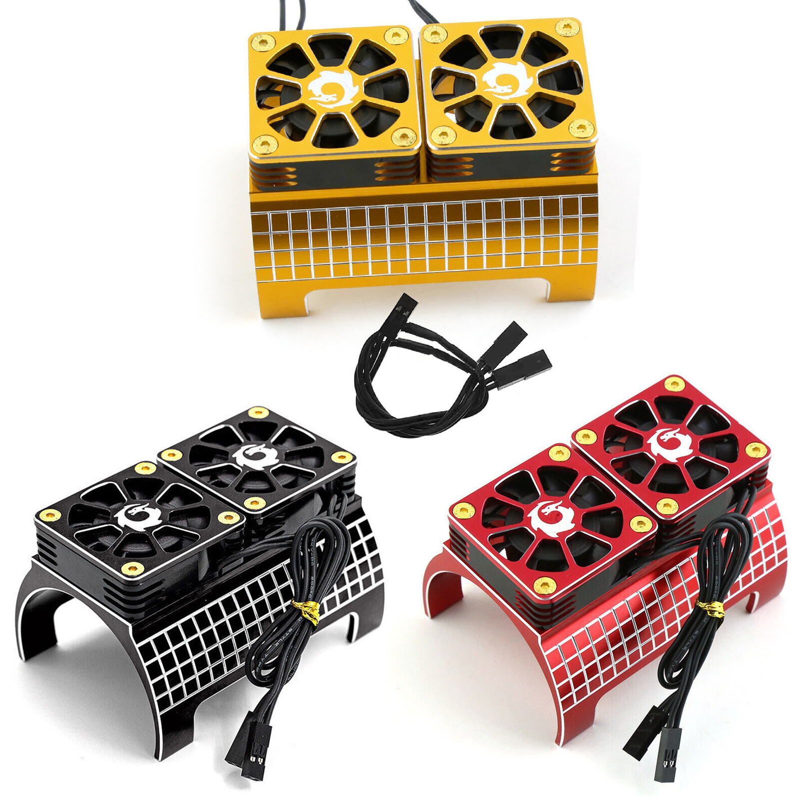 1/5 RC Car Brushless Motor Dual Cooling Fan Cooler Radiator for Traxxas X-Maxx