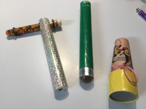3 Kaleidoscopes - Magic Marble, oil with beads, KW Japan as one lot