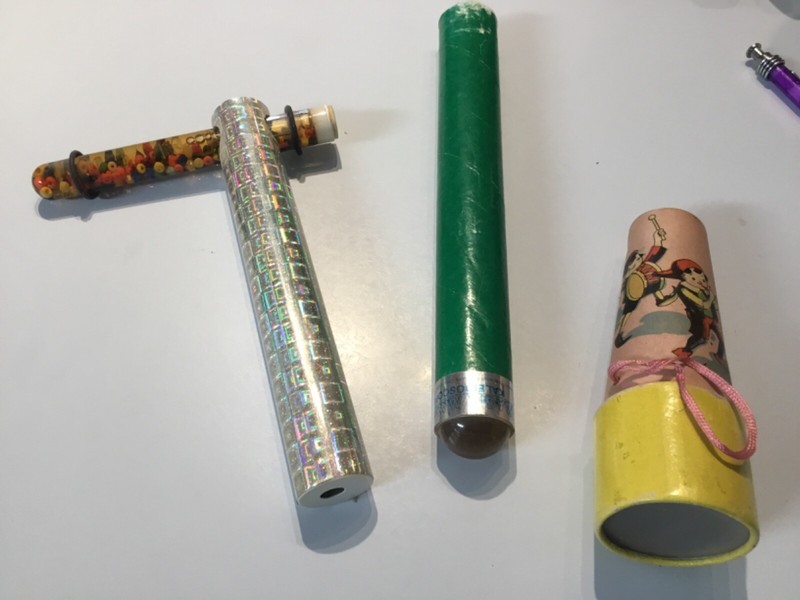 3 Kaleidoscopes - Magic Marble, oil with beads, KW Japan as one lot