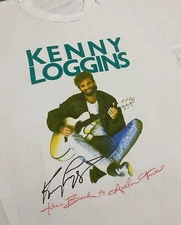 Vtg Kenny Loggins Signature For Fans Cotton White All Size Unisex T-Shirt