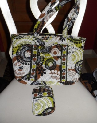 Vera Bradley Mandy and double eyeglass case  in Cocoa Moss pattern  