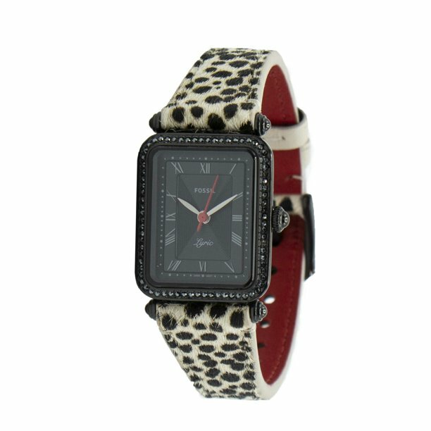 Faux Cheetah Hair Leather 23x28mm Watch 