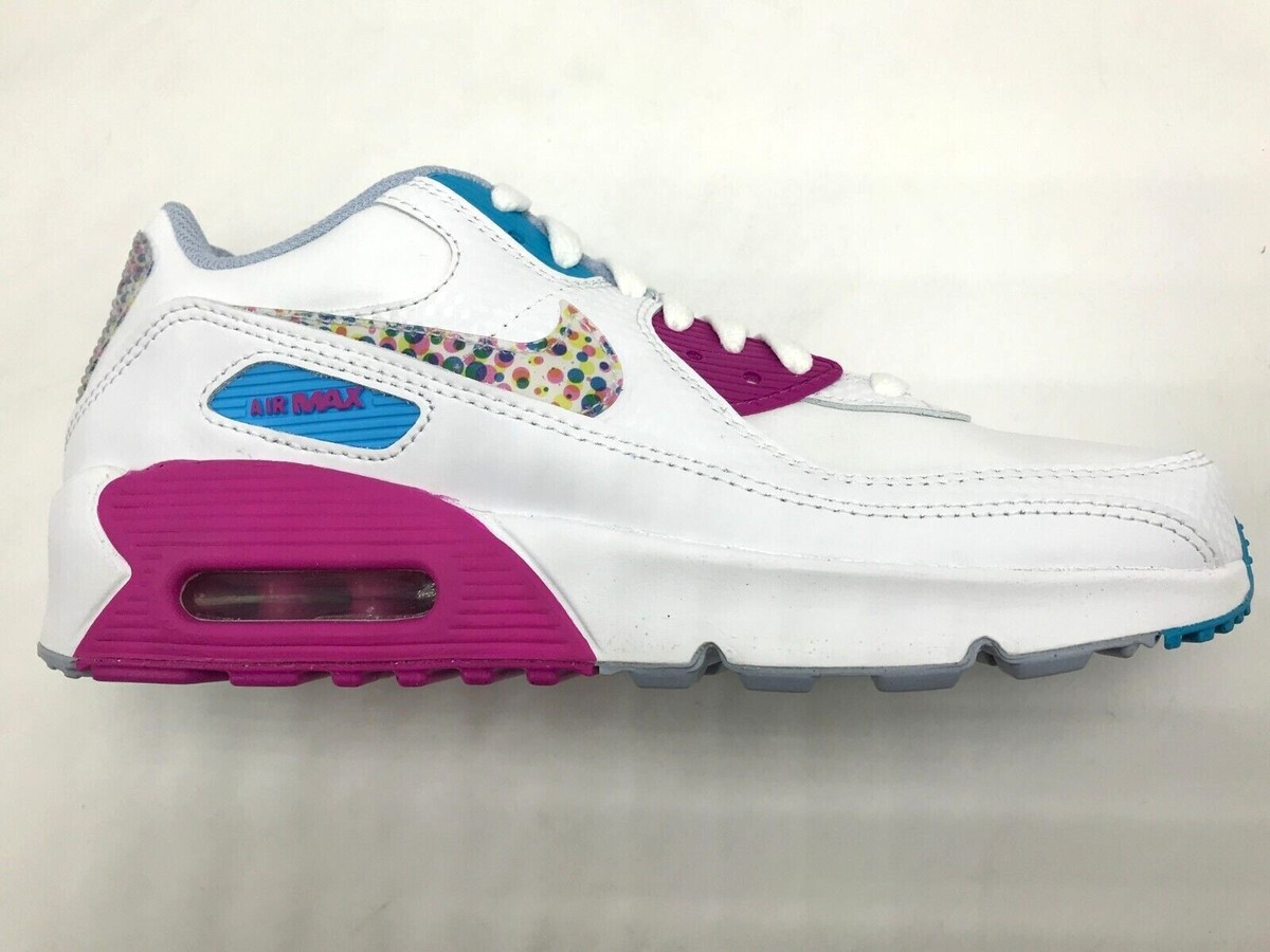 NEW* Youth Nike Air Max 90 LTR SE ( GS ) Polka Dot White/Pink/Blue