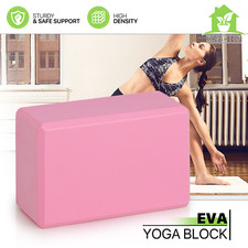 Pink EVA Foam Yoga Block Gym Home Pilates Stretching Aid Exercise Support Brick