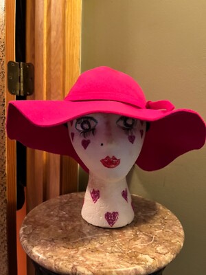 Vintage Wool Brim Hat Fuschia Pink 15” Diameter | eBay display picture 2
