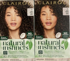 2 Clairol Natural Instincts Semi-Permanent Hair Color 4 Dark Brown No Ammonia