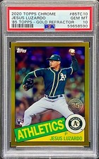 2020 Topps Chrome Jesus Luzardo ’85 Gold Refractor RC SP 22/50 #85TC10 PSA 10