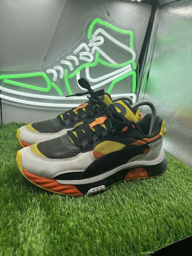 PUMA Wild Rider Size 7 59TH ST 384836-01 sneakers Orange White Black Shoes - Picture 2 of 9