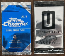 ONE 2019 TOPPS CHROME MLB BONUS PACK & ONE 2019 UNPARALLELED MLB BONUS PACK