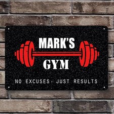 Personalised gym Sign, fitness room, home gym door metal Sign, motivational
