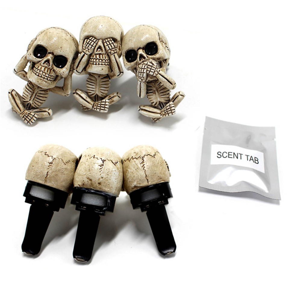 3Pcs Ghost Head Car Interior for Car Air Freshener Clips Vent Skull