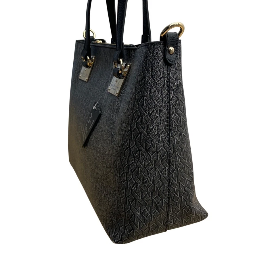 Bolso de Mano Marc New York Para Mujer Negro Monograma Imitación Cuero Acento Dorado 3 en 1 Talla Foto 3 de 4
