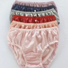 6pc Bikini Women Underwear Nylon Comfort Silky Soft Smooth Briefs Hip 32"-38" L