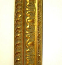 4" Wide Ornate Gold Picture Frame Moulding with Gray Wash for Artwork, Mirror