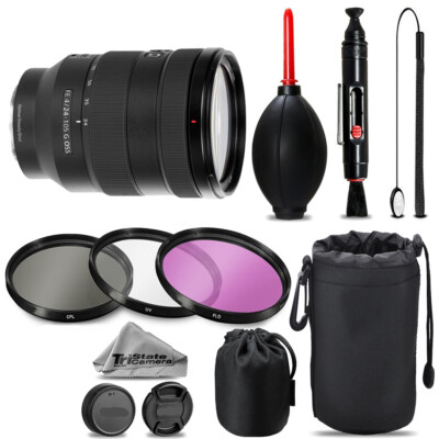Sony FE 24-105mm f/4 G OSS Lens+ UV + FLD + CPL + Blower Brush + Lens Pen