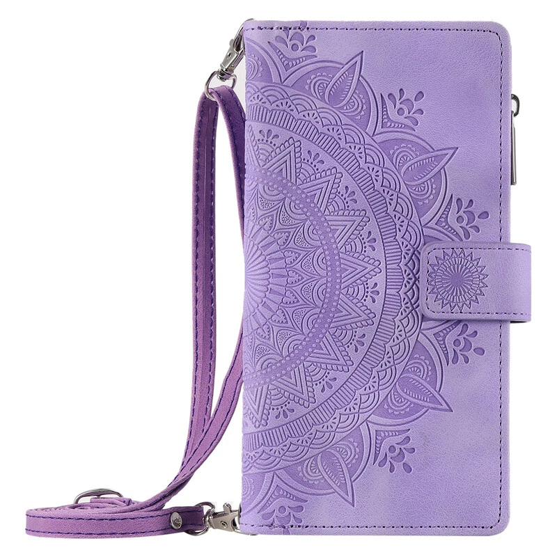 Crossbody Wallet Case Zip Card Leather Flip Cover for Samsung A14/A24/A34/A54 - Image 3 of 4